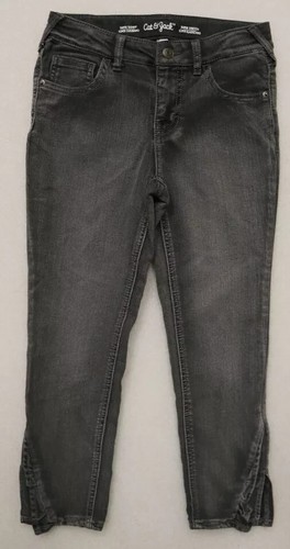 4 pair lot CAT & JACK GIRLS SIZE 10 SUPER SKINNY SUPER STRETCH BLACK ANKLE JEANS