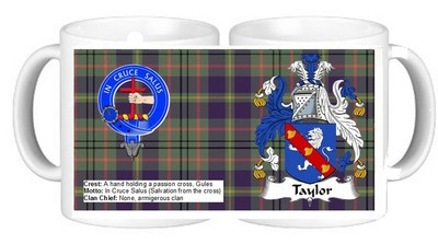 Scottish Clan Taylor Crest Coat of Arms Keramiktasse