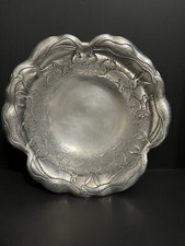 ARTHUR COURT Aluminum Easter Bunny Rabbit CENTER Bowl 13 1/2" Dia X 4" High Nice