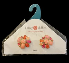 NEW Lindsay Phillips Pair of Jeweled Interchangeable Shoe Snaps - Joanie