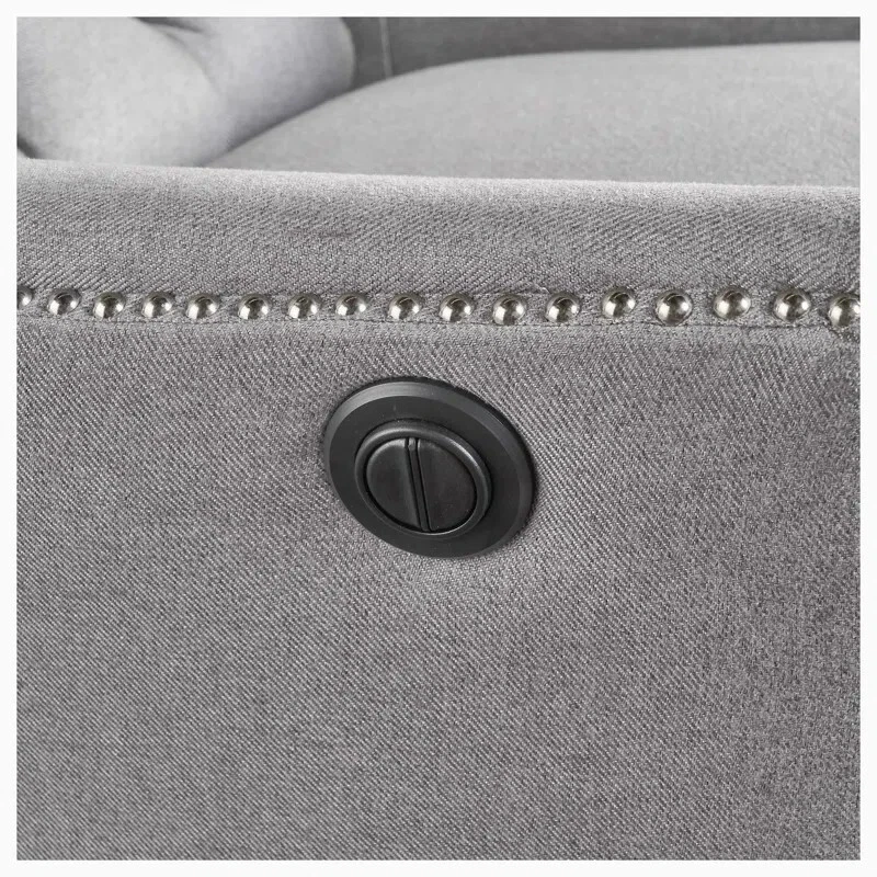 Hokku Designs 36,5 x 33,75 x 38,25" Sheran tapizado acolchado reclinable, gris Foto 2 de 4