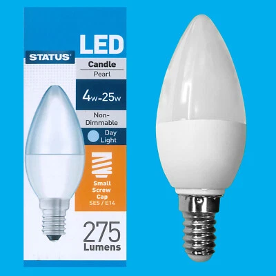 1x 4W (=25W) LED Bougie Perle Jour Clair 6500k Ses E14 Petit Vis Edison Ampoule - Photo 1/3