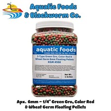 3-Type Green Gro, Color Red  Wheat Germ Floating 6mm Pellets. KGM-550