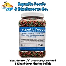 3-Type Green Gro, Color Red & Wheat Germ Floating 6mm Pellets.  KGM-550