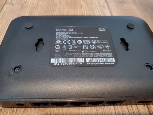 Cisco Meraki Z3-HW Wifi / 4P VPN Gateway Firewall - BEANSTANDET - Bild 5 von 7