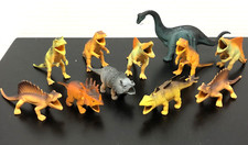 Group of 11 Toy Plastic Dinosaurs China 3 1/2" - 6 1/2" 2009 Numbered