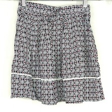 Kidpik Skater Skirt Girl Size M 10 Blue Red Pull-on Elastic Waist Drawstring NEW