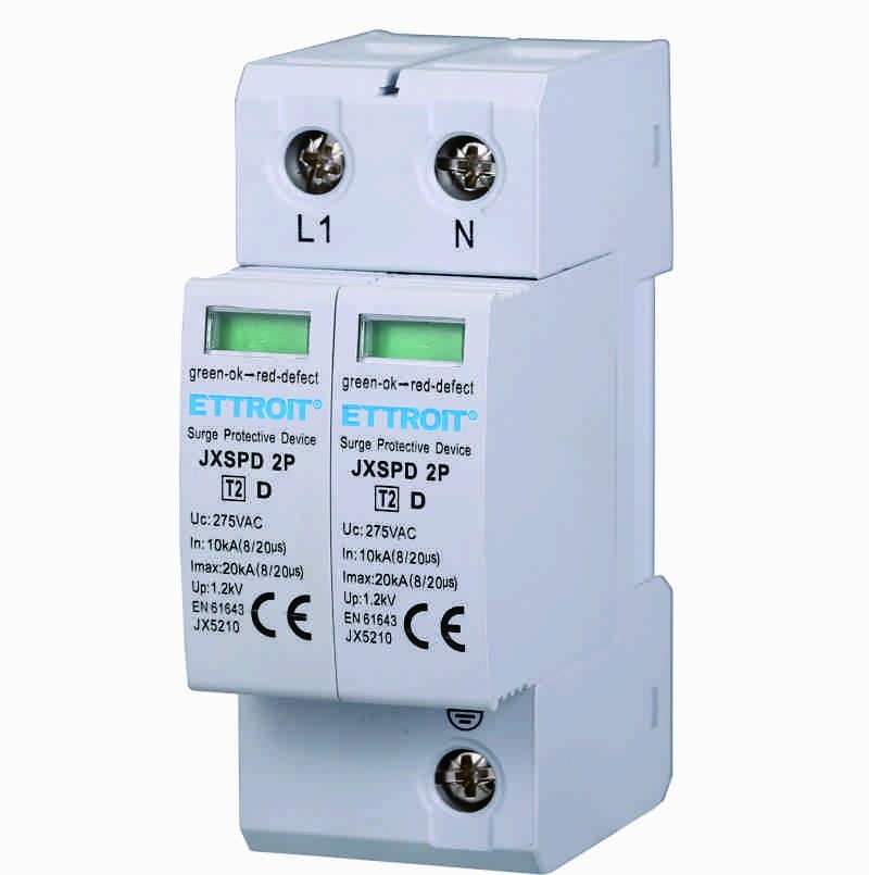 ETTROIT Scaricatore Di Sovratensione 220V T2 2P 275V 10KA Occupa 2 Moduli DIN