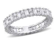 1.53 Carat (ctw Lab-Created Moissanite Anniversary Eternity Band Sterling Silver