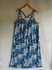 Lauren Ralph Lauren Sun Dress Womens Large Blue Floral Boho Sleeveless Beachy
