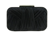 Sondra Roberts Pleated Convertible Clutch Black Silver