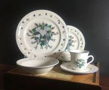 Tabletops Blueberry Hearts Scalloped Edge Plate, Bowl or Cup Sold by Piece