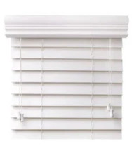 2" Faux Wood Corded Classic Designer White Blinds - 16”x72”