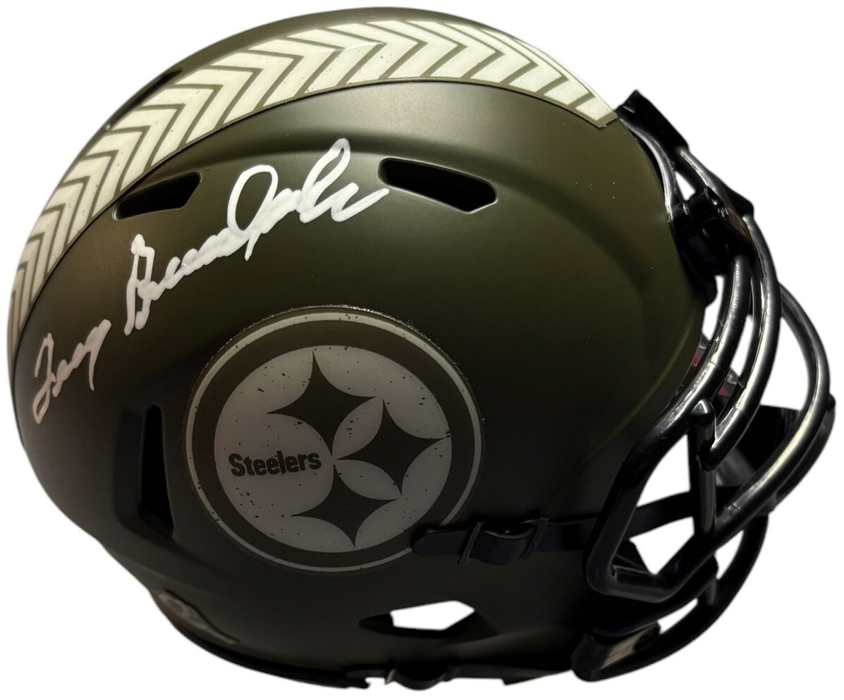 Terry Bradshaw Autographed Signed Pittsburgh Steelers Salute To Service Mini Helmet JSA Cert 