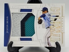 2020 Panini National Treasures Colossal Justin Dunn Triple Color Patch Card
