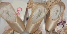 Grishko Pointe Shoes classic Fouette, Ulanova 2, Vaganova -RUSSIAN- ribbon/elast