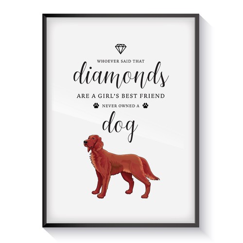 Dog Prints A4, A5 Framed and Unframed Options Pet Wall Art - Choose Your Breed - Picture 8 of 19