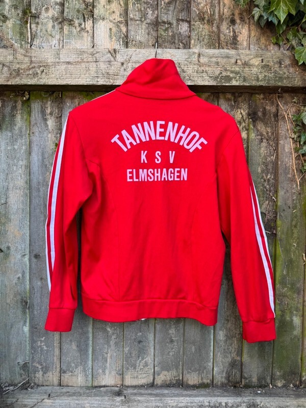 Adidas Vintage 70s 80s full zip tracksuit top jacket red GBXS made