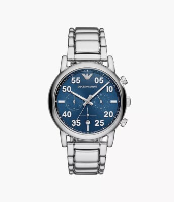 Emporio Armani Chronograph Stainless Steel Blue Dial Men's  Watch AR11132