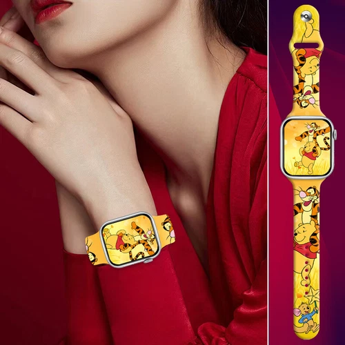 Winnie the Pooh Wristwatch Bands Cartoon Silicone Watch Band for Apple Watch - Picture 20 of 38