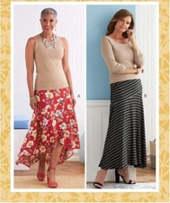 Butterick Sewing Pattern 6818 10957 Hi Low Flared Skirt Size 16-24