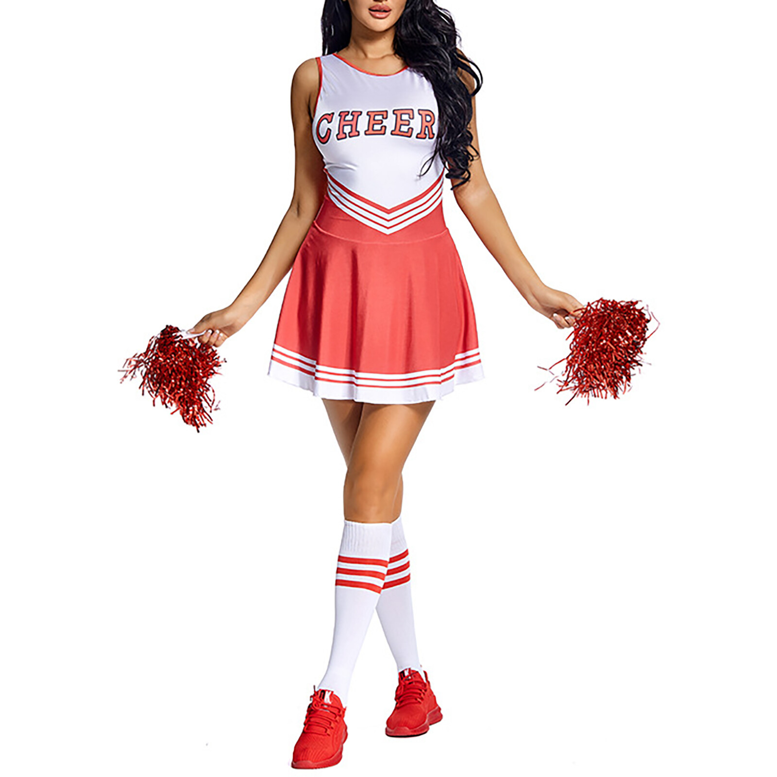 Women Cheerleader Costume Uniform Cheerleading Outfit Schoolgirls Fancy