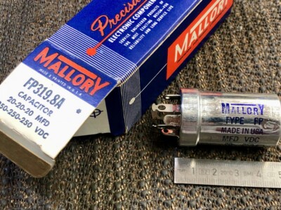 Mallory FP319.8A Kondensator 20/20/20µF mit 250 VDC - NOS bitte Text lesen