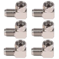 6 Pack F Type Coaxial Cable Right Angle Connector Male To Female Quick Connector