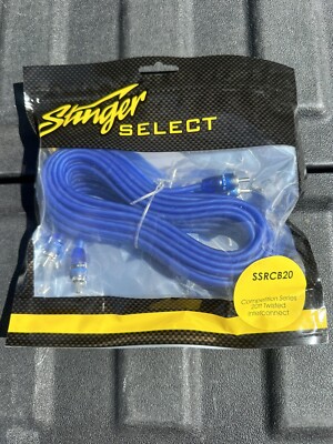Stinger Select SSRCB20 RCA Interconnect Cable Competition 20' Foot Car 2-Channel