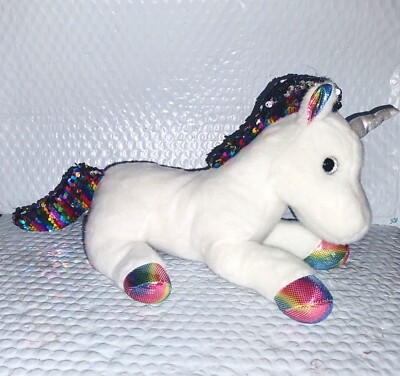 Aurora SHIMMERS RAINBOW UNICORN White Soft Fur 10in Plush 2019