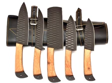 Custom Hand Made Chef Set Kitchen Knives - forged High Carbon Steel Blade 2713