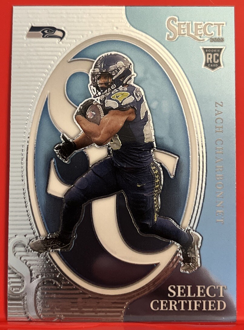 Zach Charbonnet 2023 Select Certified Rookie Card #CRO-ACH Seattle Seahawks