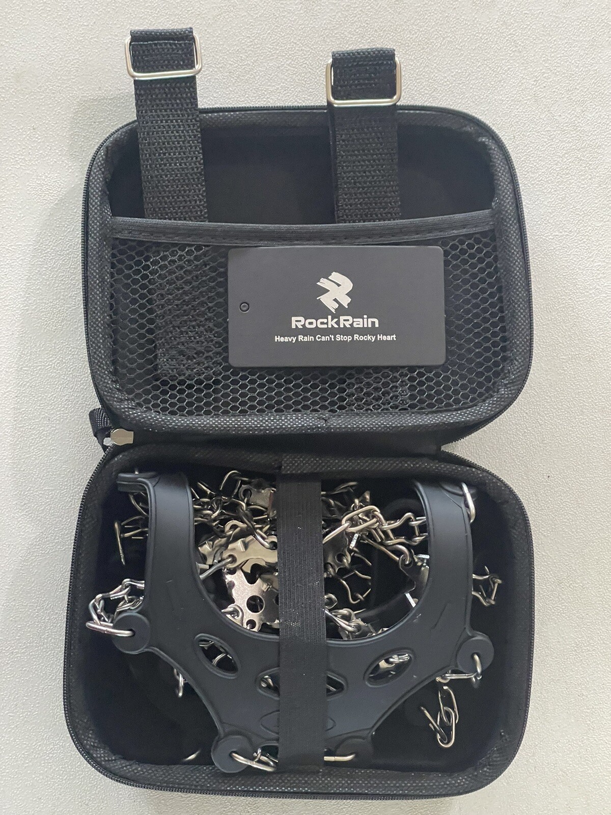 ROCKRAIN Ice Cleats Crampons Snow Traction 19 Stainless Steel Spikes for Winter 