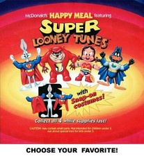 McDonald's 1991 Vintage Warner Bros DC Super Looney Tunes Figures  Parts-Pick 