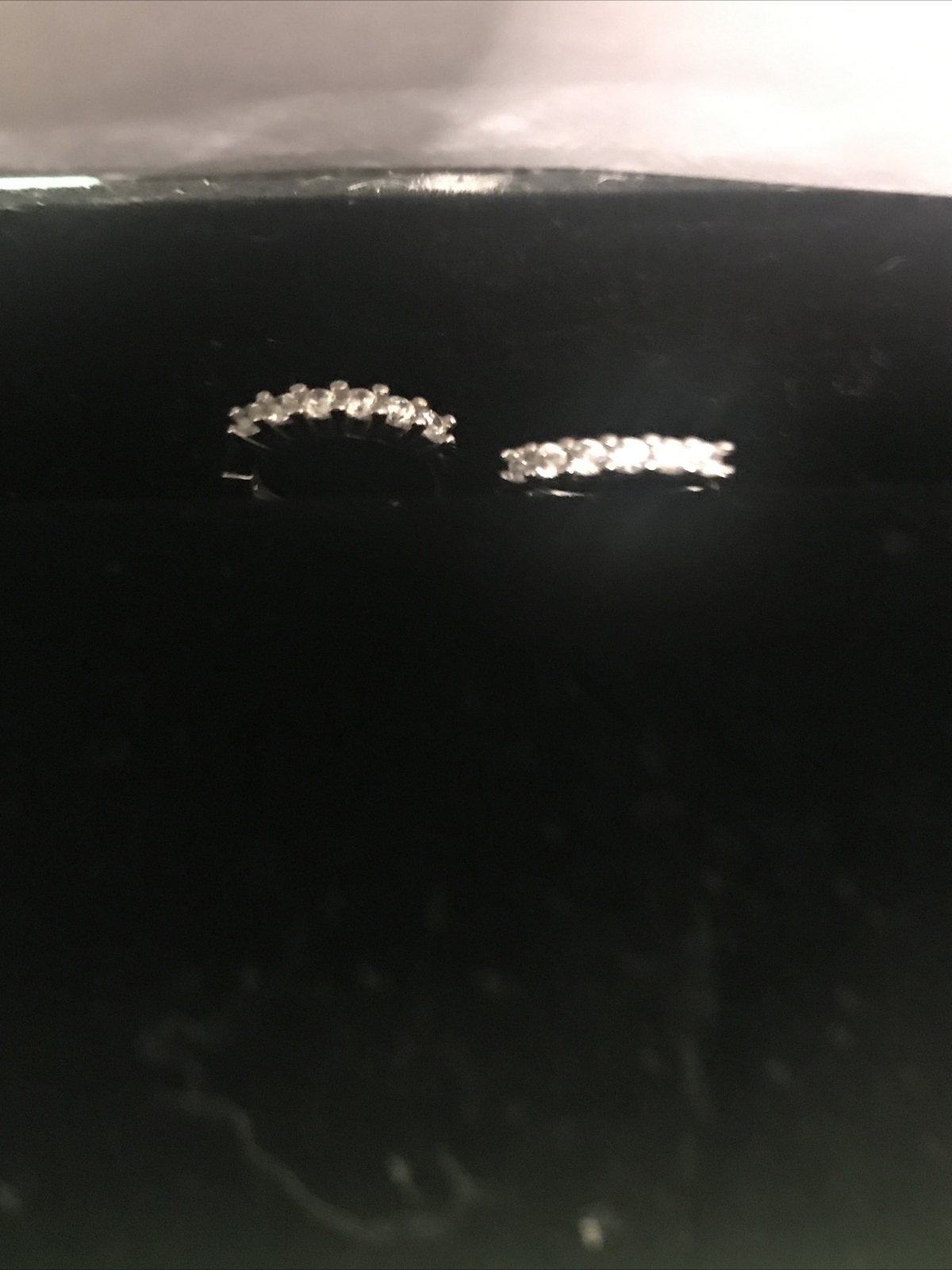 Hoop Earrings in Sterling Silver With Lab Created Stones-image