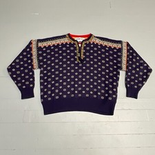 Obermeyer Vintage Snowboard Ski Pullover M Hütte Kabinen Norweger Nordic