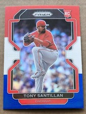 2022 Panini Prizm Red White and Blue Prizm #188 Tony Santillan Cincinnati Reds 