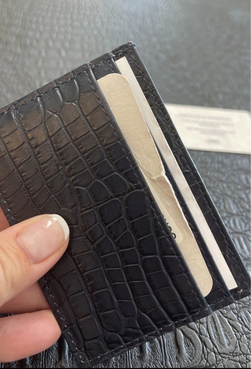 Jimmy Choo Croc Leather Navy Card Case NEW | eBay
