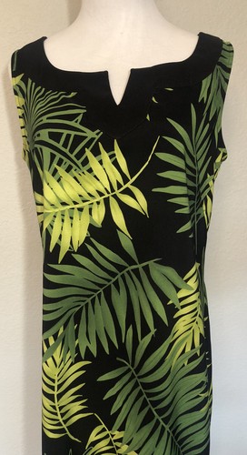Jessica Howard Sheath Dress Sleeveless Black Green Palm Leaf Tropical Summer 10 - Picture 3 of 10
