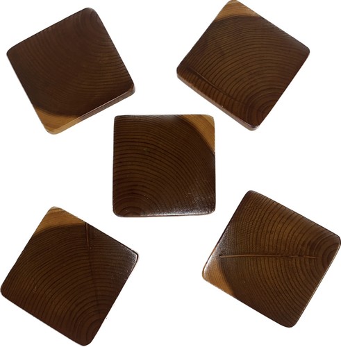 Vintage Rustikal Zweifarbig Holz Holz Untersetzer 6er Set mit Halter Bargeschirr Set - Bild 10 von 14