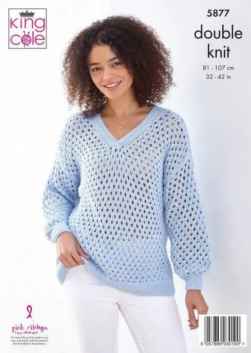 King Cole DK Knitting Pattern Sweaters 5877 - Image 6