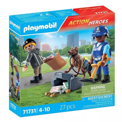 Playmobil Action Heroes Set 71731 Police Search and Dog Fugitive