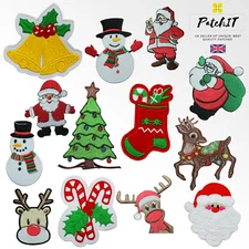 Christmas/ Santa Claus Embroidered Patches to Iron on/Sew on Embroidered Patch