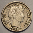 Nicer Low Mintage extremely fine++ 1892 P Barber Liberty Dime