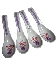 4 Rolling Loud x Munchies Purple Ramen Soup Spoons Greek Key Plastic Rare Merch