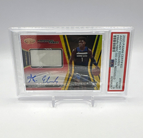 Panini 2020-21 Certified Anthony Edwards FF-EDW RC Patch Auto Red PSA 9