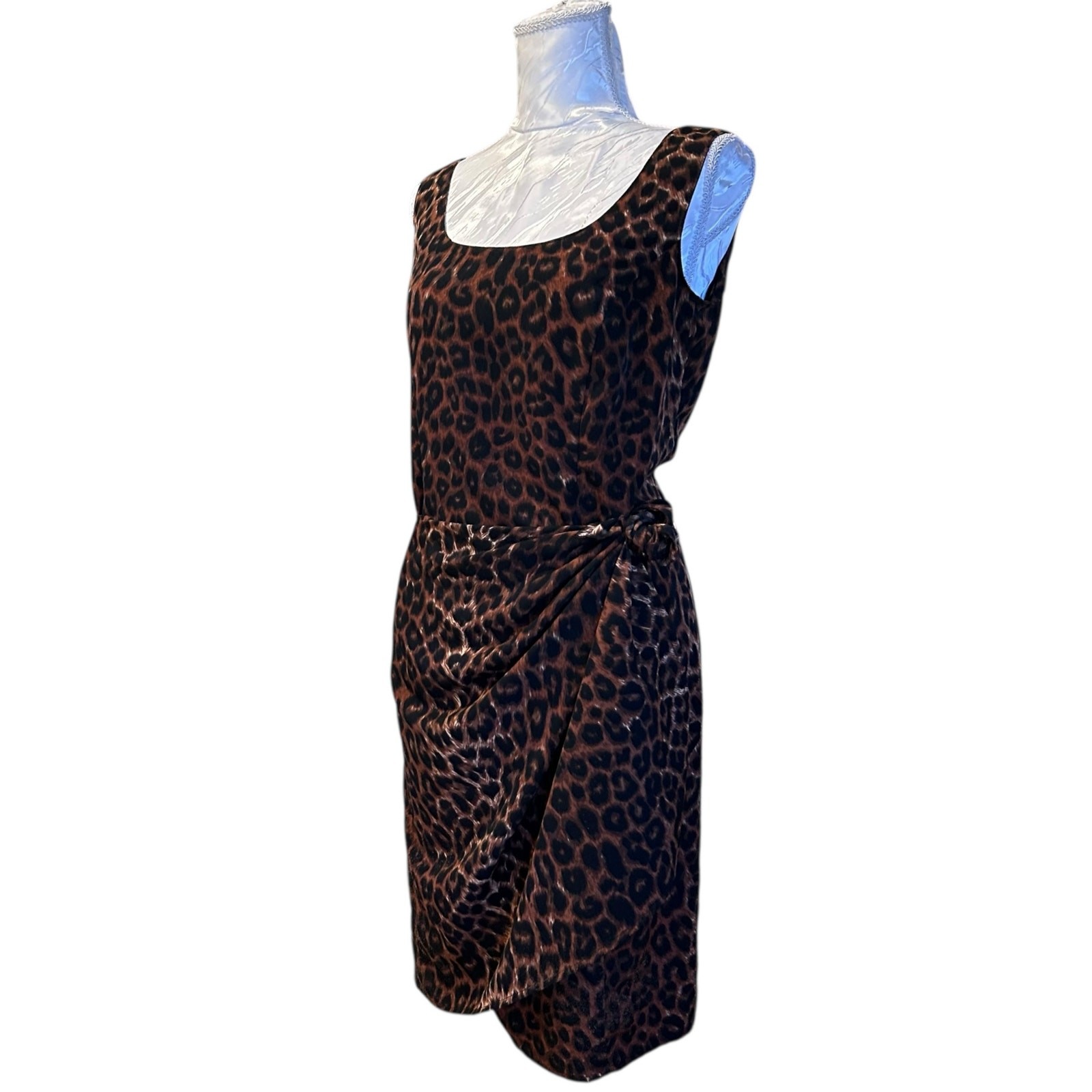 Vintage Basic Editions Leopard Print Wrap Dress S… - image 16