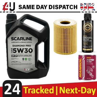 5W-30 5L ENGINE OIL & FILTER FOR IBIZA FABIA ROOMSTER POLO DIESEL FLUSH ADDITIVE