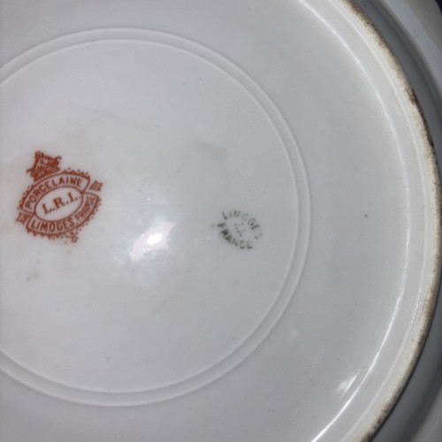 AntiqueLRL LIMOGES Artist Signed MUVELLE Hand Painted Gold Rim Fish 9 1/2" Plate - Picture 11 of 11