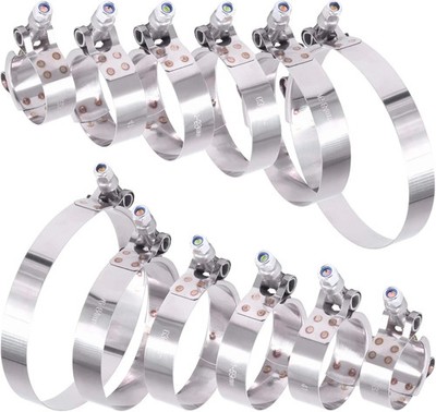 12-Piece Heavy-Duty Stainless Steel T-Bolt Clamp Assortment Kit